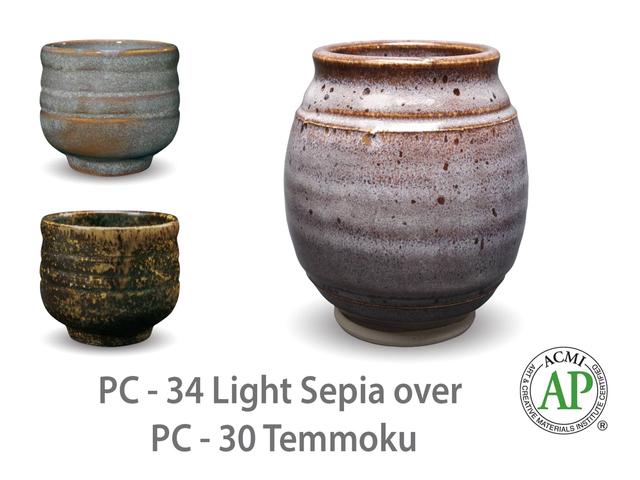 Light Sepia + Temmoku Layering Duo – Stoneware Glaze Bundle, 2×472ml