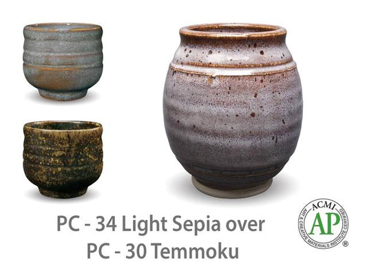 Light Sepia + Temmoku -kerrostusduo – kivitavaralasite, 2×472ml