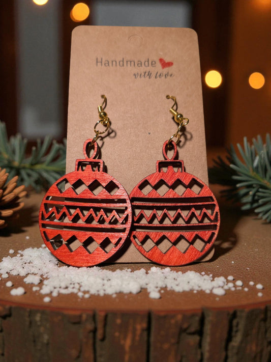Christmas Ornament Earrings – Finnish Birch Wood