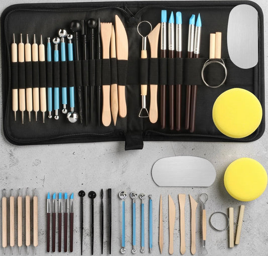 27‑Piece Modelling & Pottery Tool Set with Storage Bag