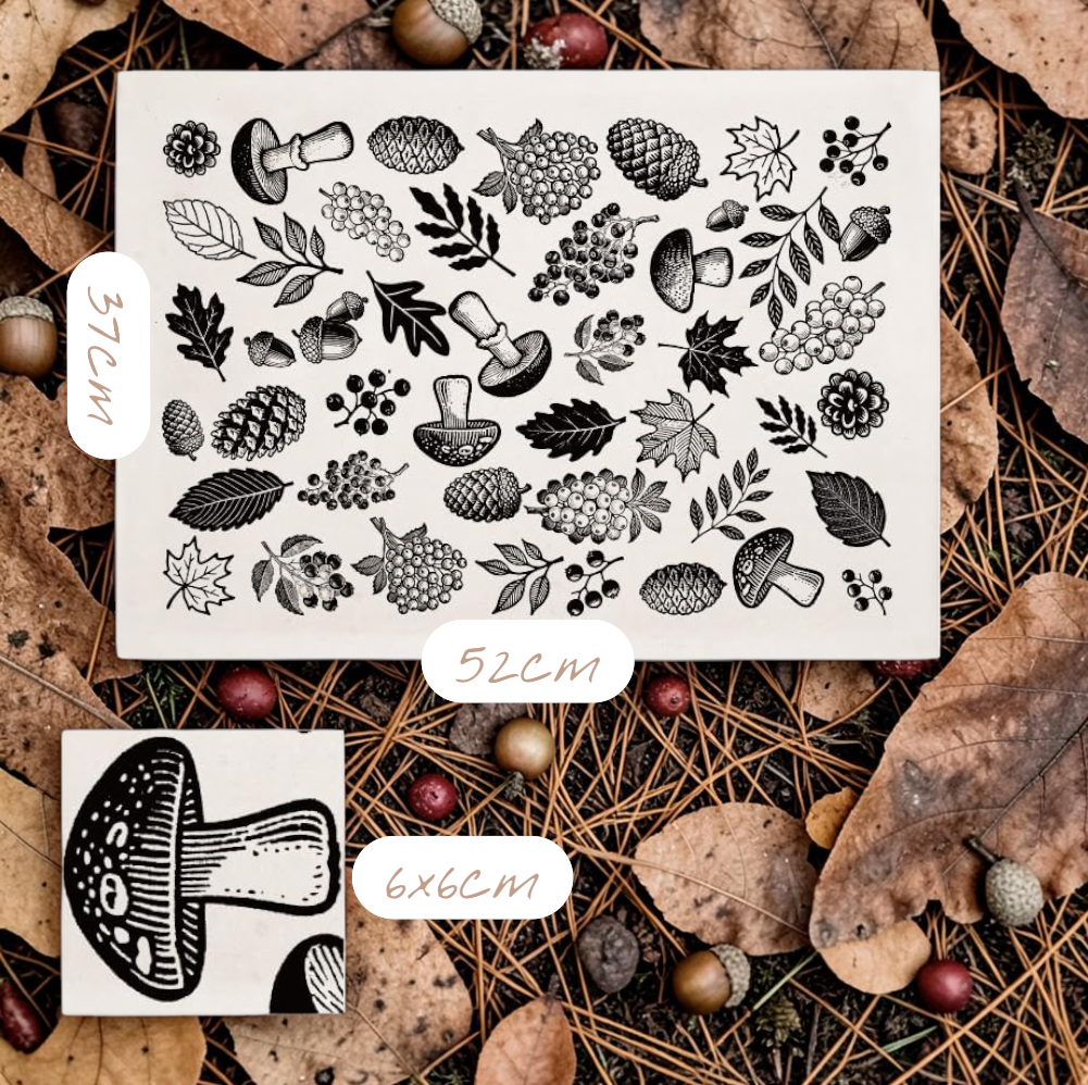 Forest Elements Underglaze Transfer Sheet