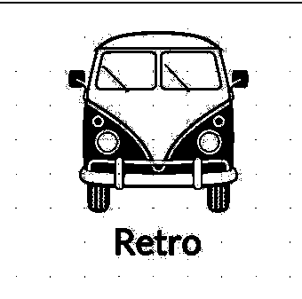 Retro camper van engraving design