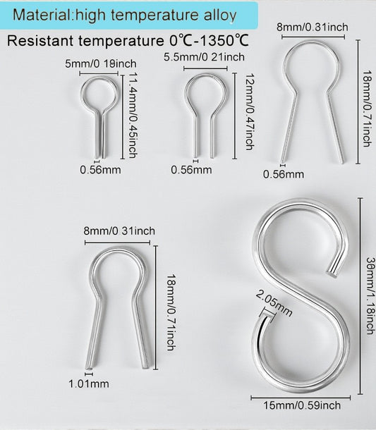 High-Temperature Hanging Hooks for Ceramics and Glass – up to 1350 °C