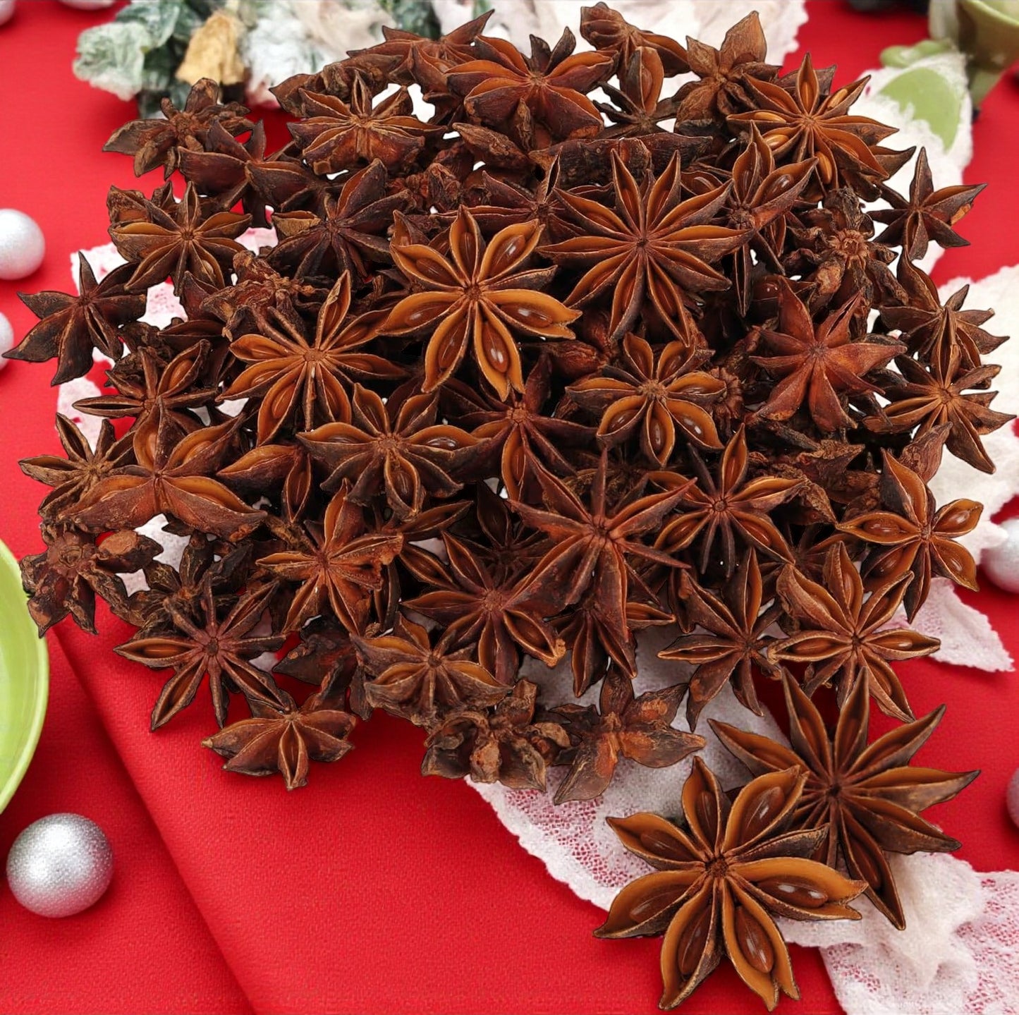 Natural star anise decorations