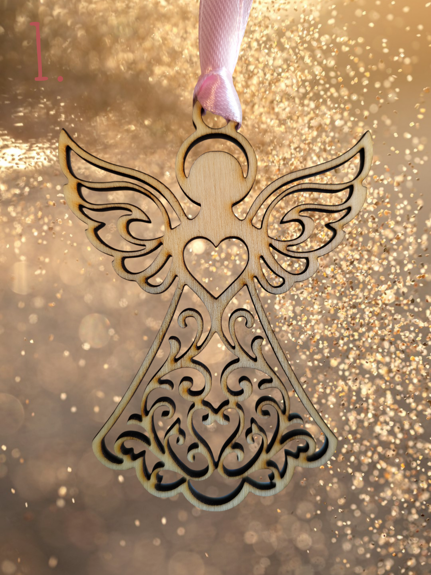Wooden angel ornaments